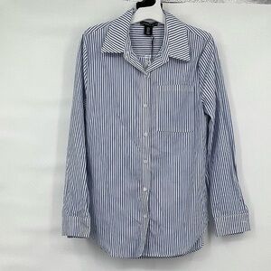 Sincerely Jules nwt blue white stripe cotton button up